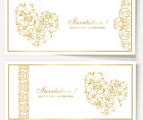Elegant invitation card for wedding vector 03