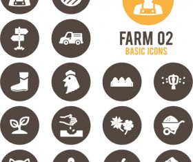 Farm circle icons vector material 02
