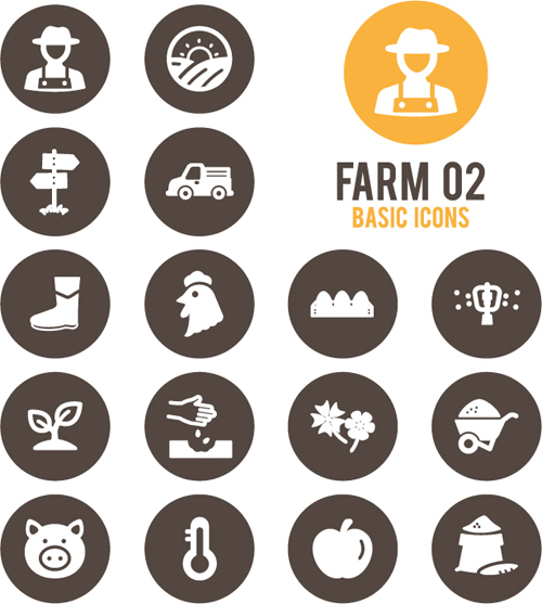 Download Farm circle icons vector material 02 free download