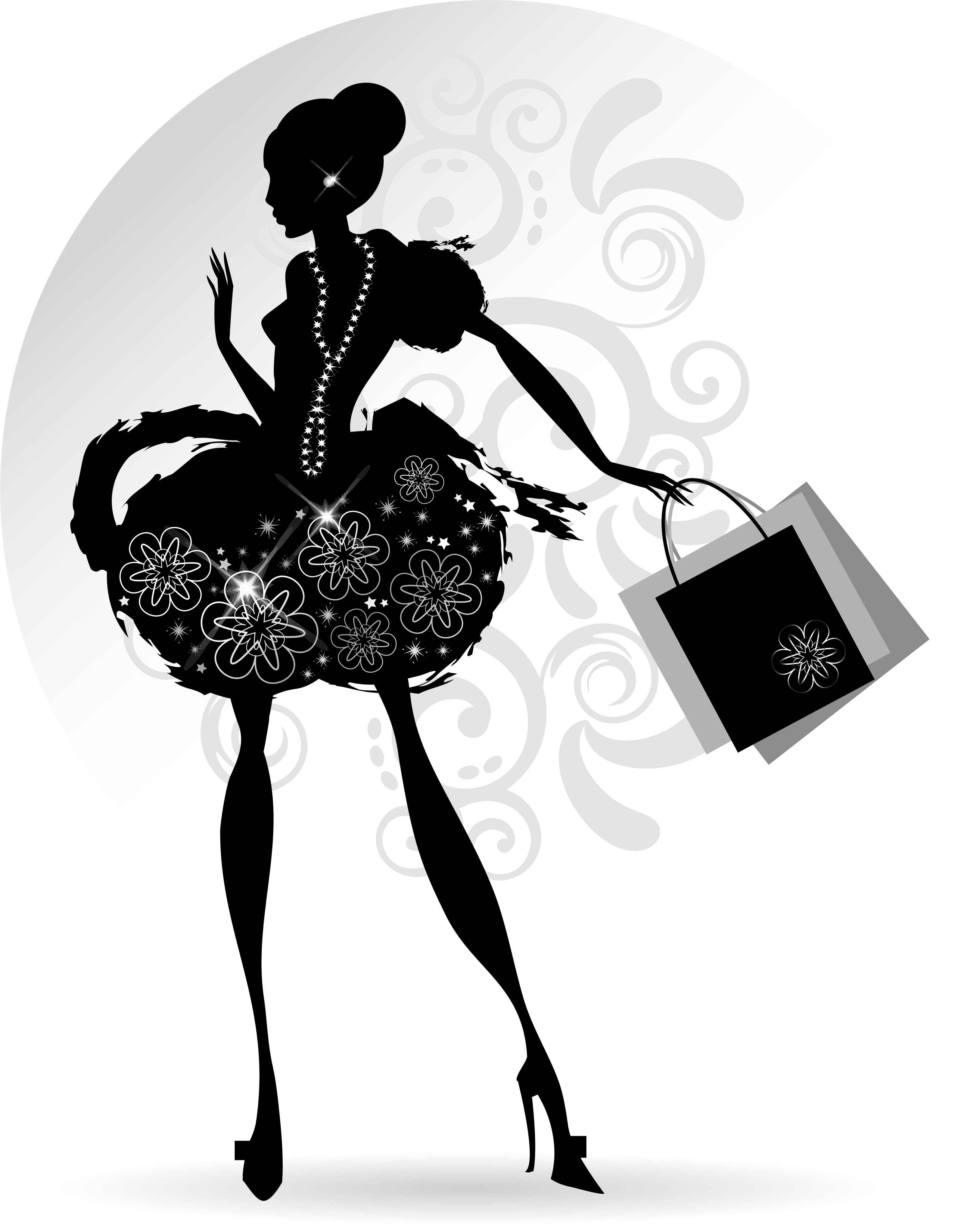 Fashion girl with shopping vectors 04