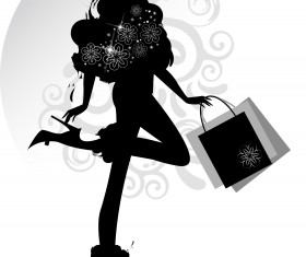 Fashion girl with shopping vectors 05