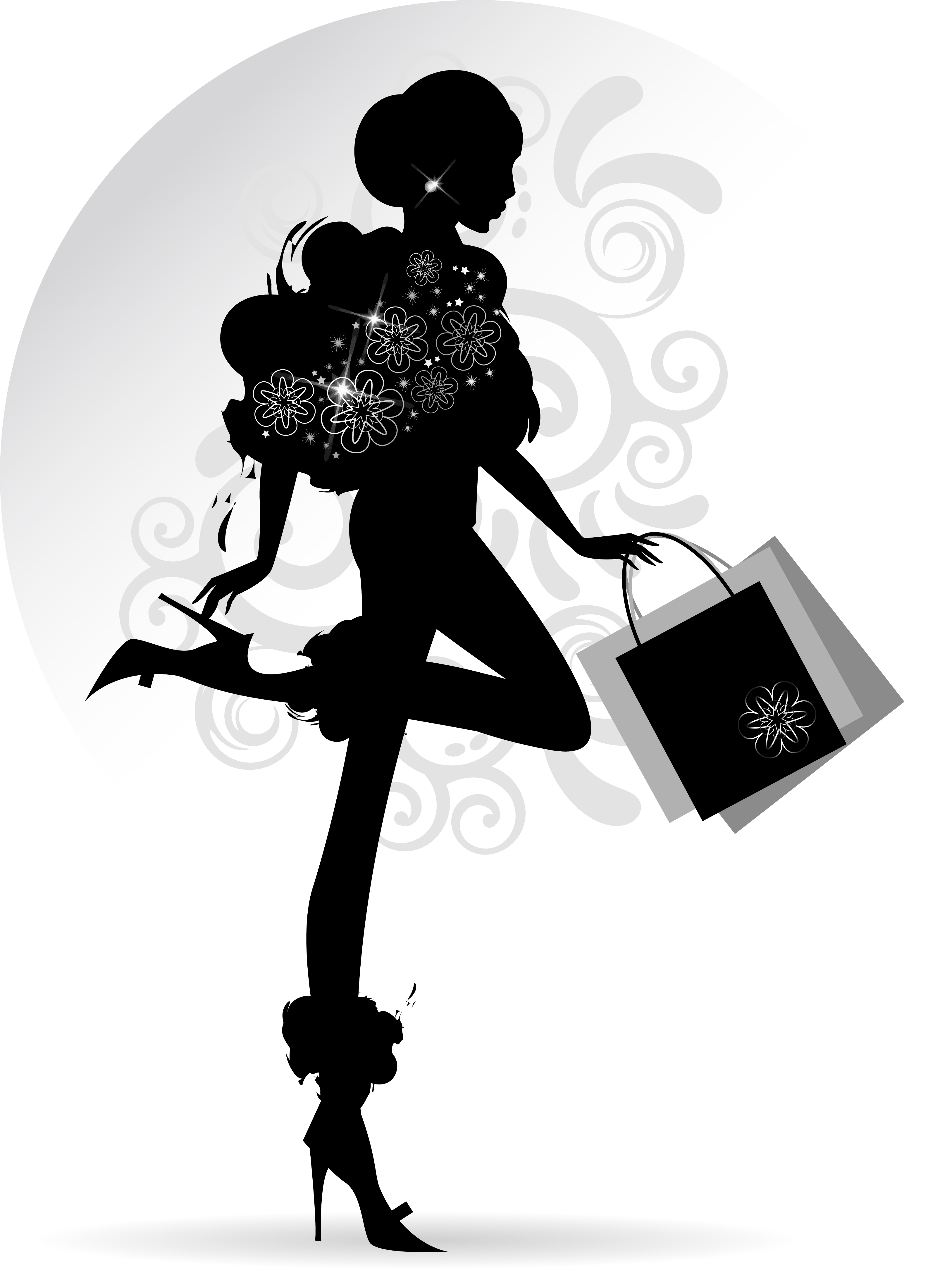 Fashion girl with shopping vectors 05