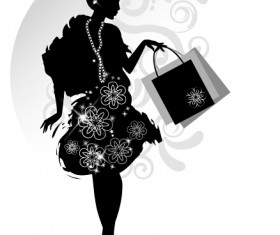 Fashion girl with shopping vectors 06