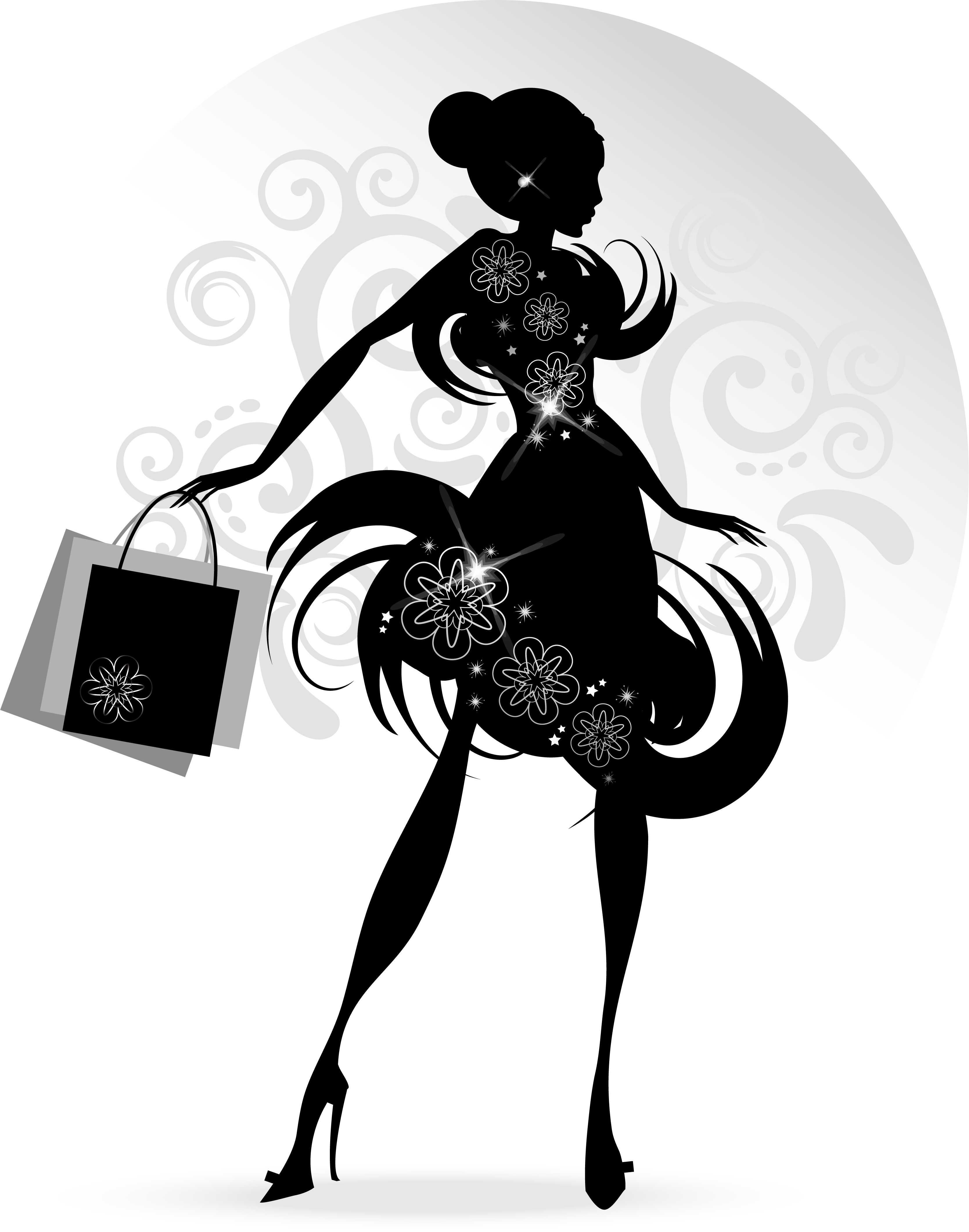 Download Fashion girl with shopping vectors 07 free download