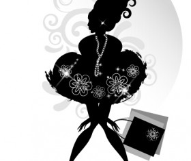 Fashion girl with shopping vectors 08