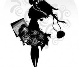 Fashion girl with shopping vectors 09
