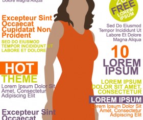 Fashion woman magazine cover vector material 01