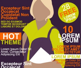 Fashion woman magazine cover vector material 03