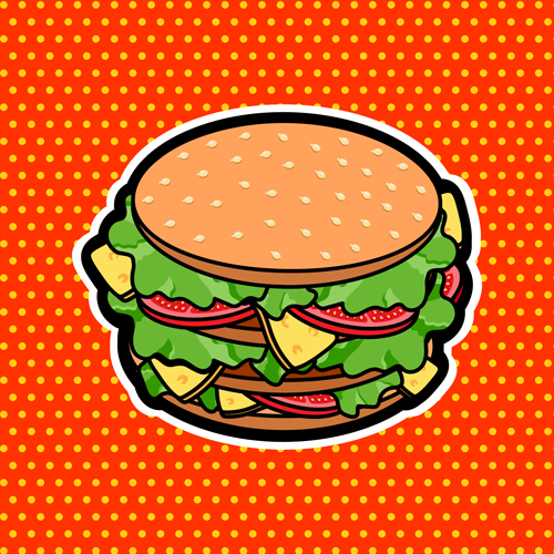 Fast food poster template vector material 01