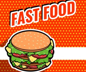 Fast food poster template vector material 02