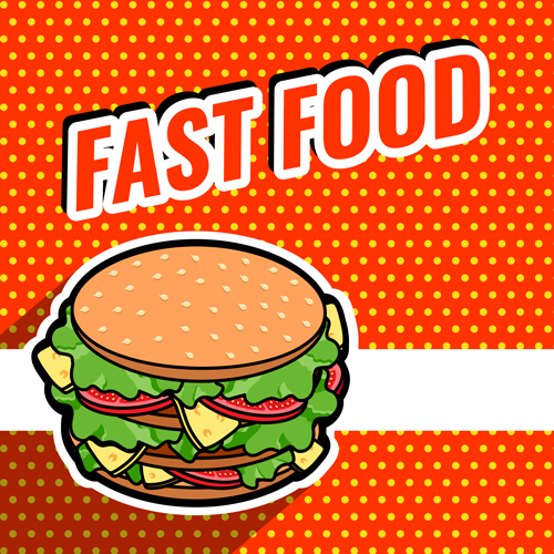 Fast food poster template vector material 02
