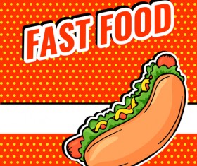 Fast food poster template vector material 04