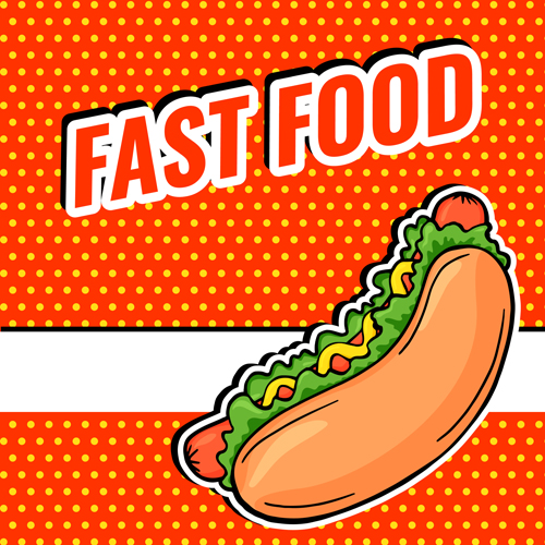 Fast food poster template vector material 04