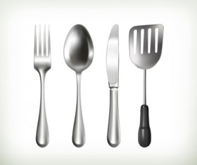Flatware shiny vector set