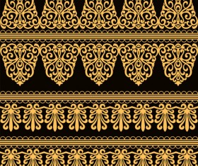 Floral decor borders seamless vector