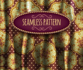 Floral seamless pattern with silk vectors 01