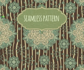 Floral seamless pattern with silk vectors 02