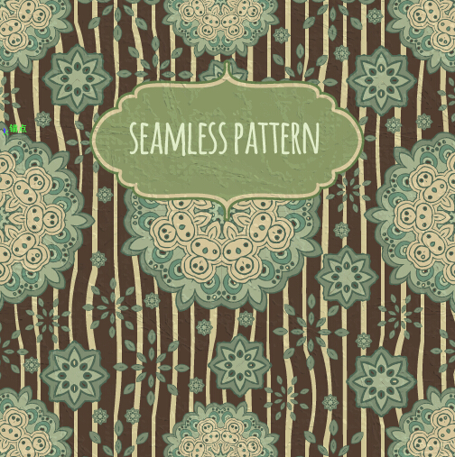 Floral seamless pattern with silk vectors 02