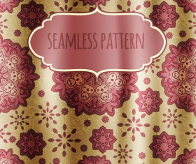 Floral seamless pattern with silk vectors 03
