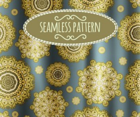 Floral seamless pattern with silk vectors 06