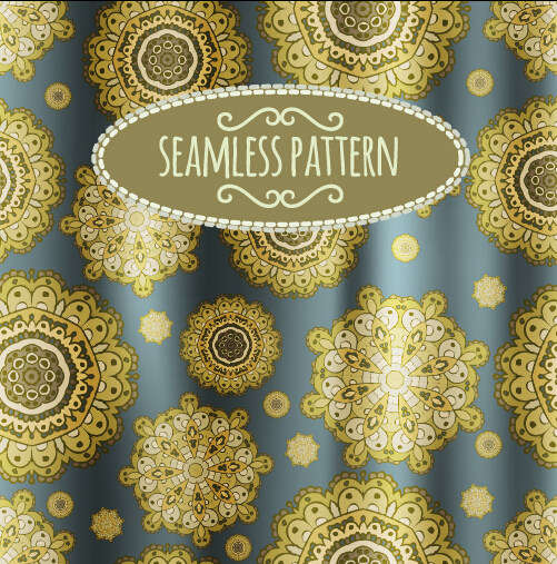 Floral seamless pattern with silk vectors 06