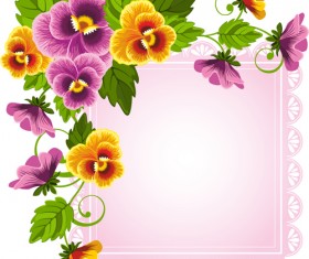Flower with pink frame vector