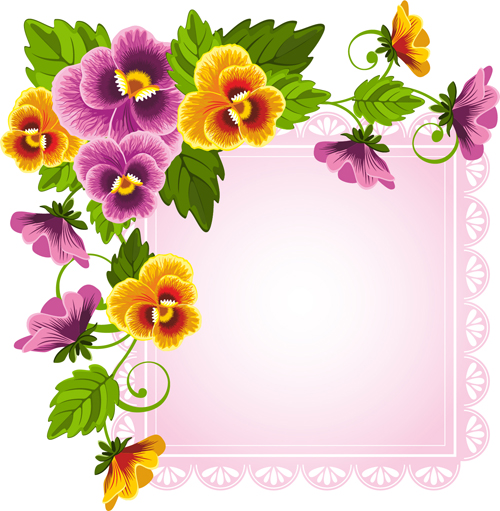 Flower with pink frame vector
