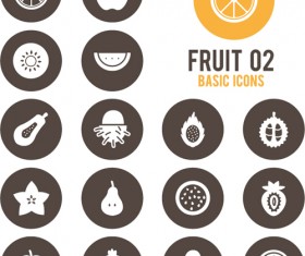 Fruits circle icons vector material 02
