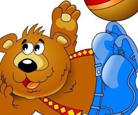 Funny bear with ball vecor