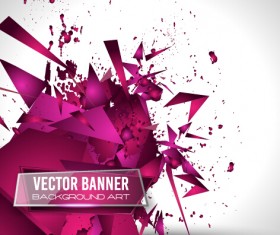 Glasses banner with geometric shapes background vector 02