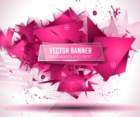 Glasses banner with geometric shapes background vector 04