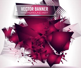 Glasses banner with geometric shapes background vector 05