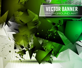 Glasses banner with geometric shapes background vector 09