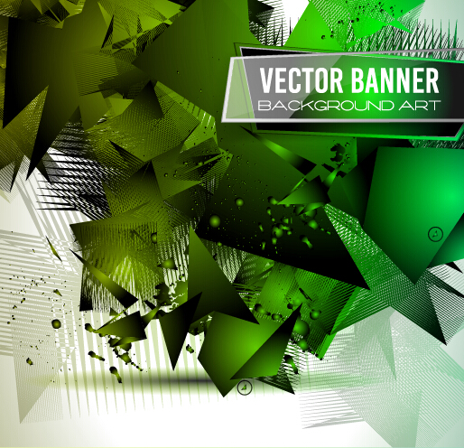 Glasses banner with geometric shapes background vector 09