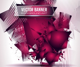 Glasses banner with geometric shapes background vector 10