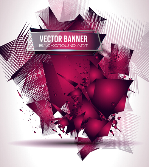 Glasses banner with geometric shapes background vector 10