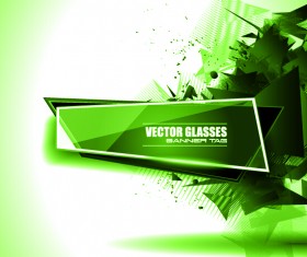 Glasses banner with geometric shapes background vector 11