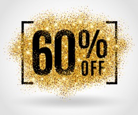 Golden discounts poster vector graphic 05