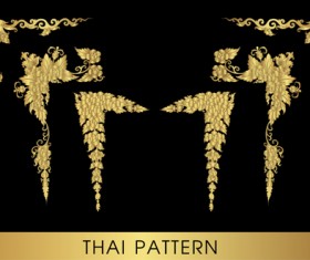 Golden thai ornaments art vector material 14