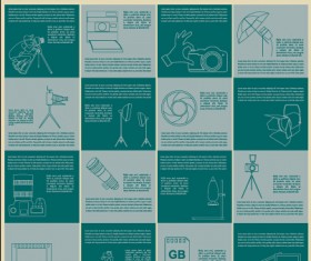 Green style photography infographics vectors