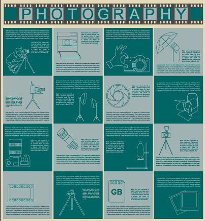 Green style photography infographics vectors