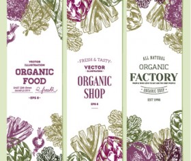 Hand drawn floral banners vectors illustration 07