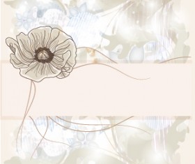 Hand drawn flower retor vector material 01