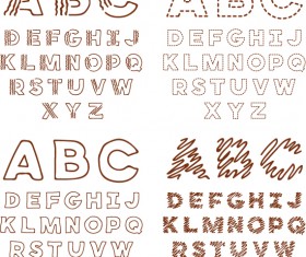 Hand drawn outlines alphabet vector