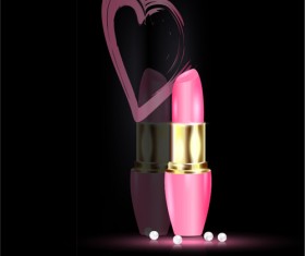 Heart with lipstick vector material 04