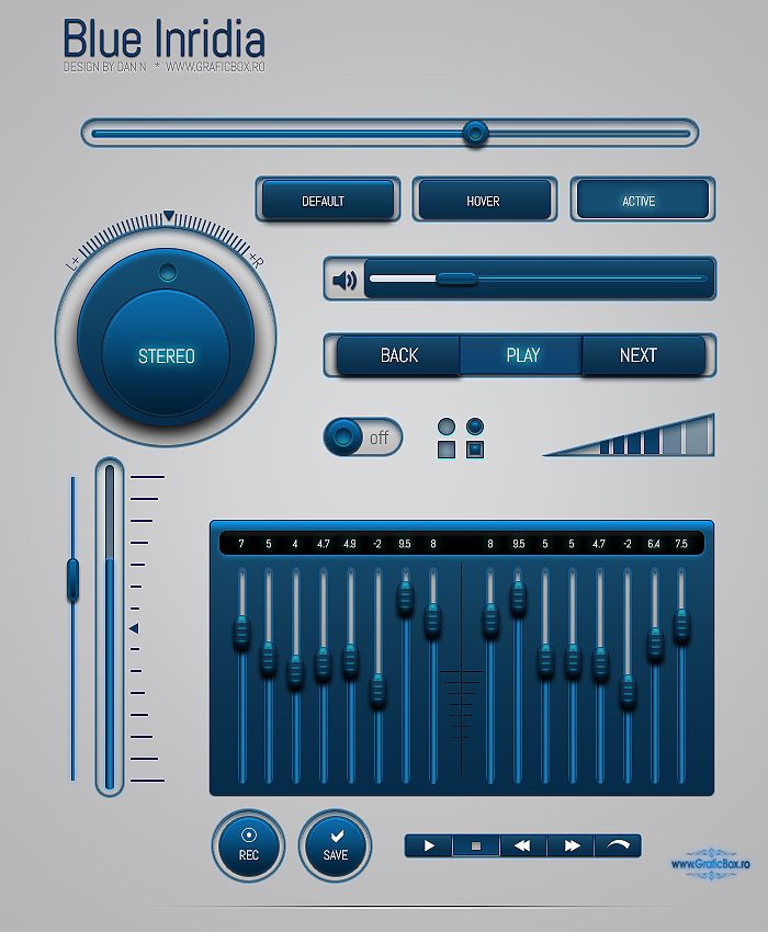 High quality blue Inridia UI Kit
