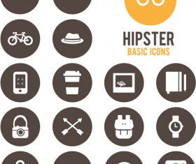 Hipster icons vector set