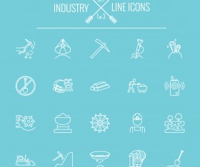 Industry outlines icons vector 01