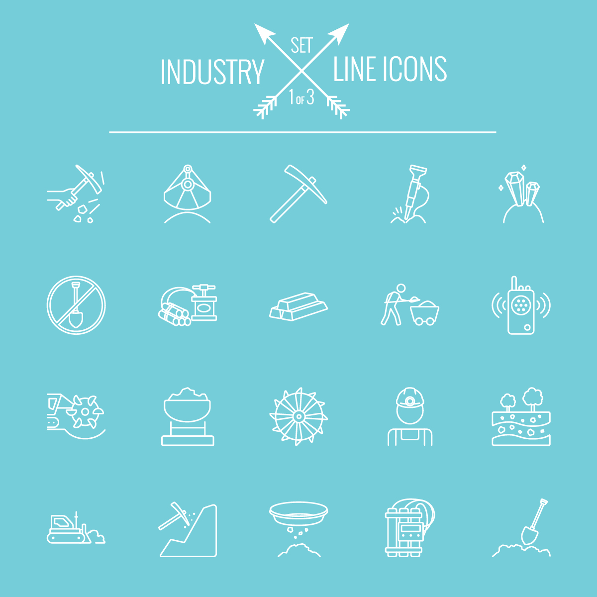 Industry outlines icons vector 01