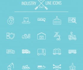 Industry outlines icons vector 02